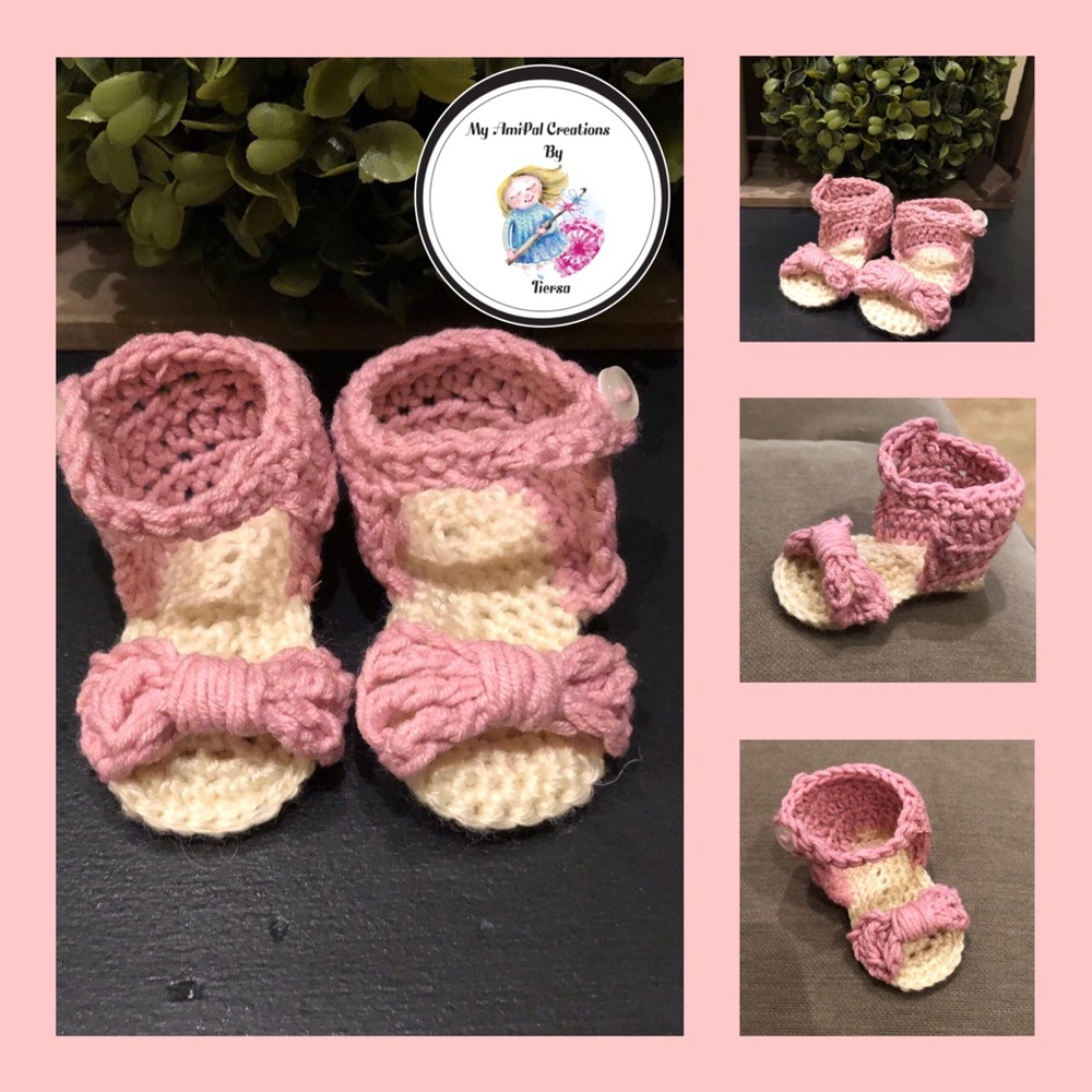 Newborn Girl Pink Bow sandals